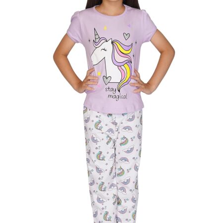 TotzTouch Baby Girl's Cotton Printed Pyjama Set Pack of 1