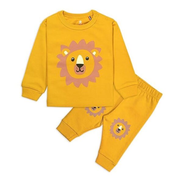 Unisex child fleece Track Suit-Yellow Lion