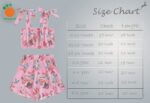 BabyGirl's Crop Cami Top & Ditsy Pink Fish Designer Layered Skirt Set for Baby Girls. (6 Month to 5 Year)