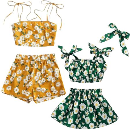 BabyGirl's Dresses_Frocks & Top Sleeveless and Shorts Combo Pack of Two for Kids.. (6 Month to 6 Year)