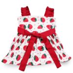 Off-white and red (Combo Pack of 2) Cotton Awesome Design Frock Kids