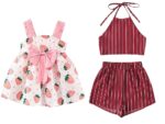 Pink floral skirt (Combo Pack of 2) Cotton Awesome Design Frock Kids