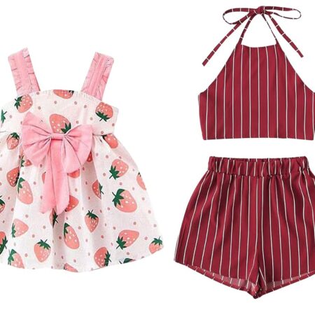 Pink floral skirt (Combo Pack of 2) Cotton Awesome Design Frock Kids
