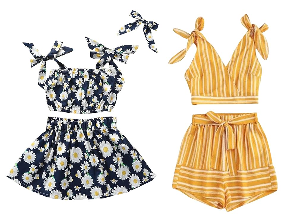 Yellow and black (Combo Pack of 2) Cotton Awesome Design Frock Kids