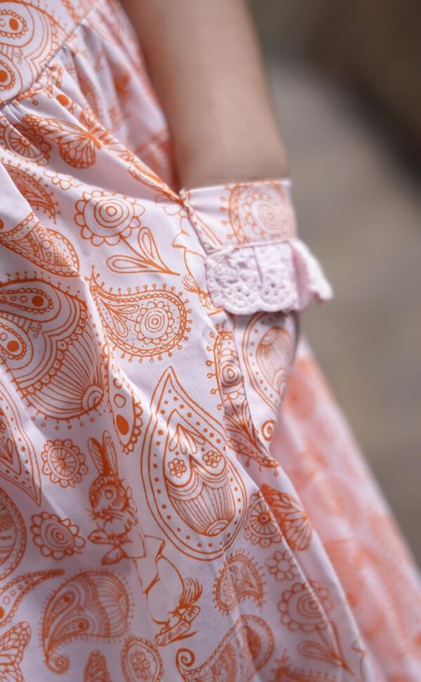 Vintage Paisley Frock | Sleeveless Cotton Frock for Girls, Classic Paisley Print, Flutter Sleeves & Tie-Up Details, Breathable & Stylish Kids Casual Dress | Cozy &...
