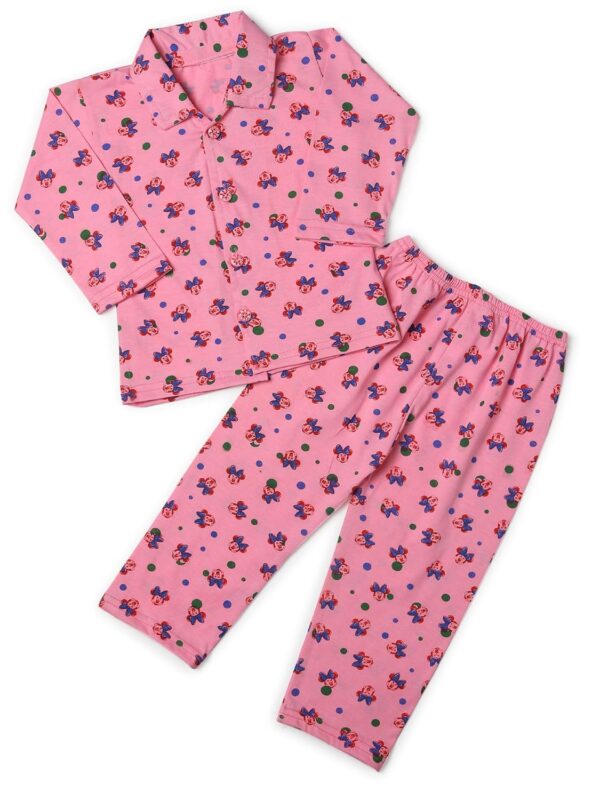Cartoon Printed Cotton Night Suit | Sleep Wear | Boys Girls Full Sleeves T-Shirt with Trouser | Night Dress | Sleepsuit for Baby | Bottom Pyjama Set for Kids