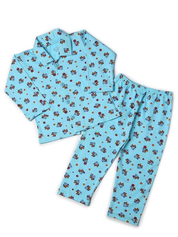 Cartoon Printed Cotton Night Suit | Sleep Wear | Boys Girls Full Sleeves T-Shirt with Trouser | Night Dress | Sleepsuit for Baby | Bottom Pyjama Set for Kids