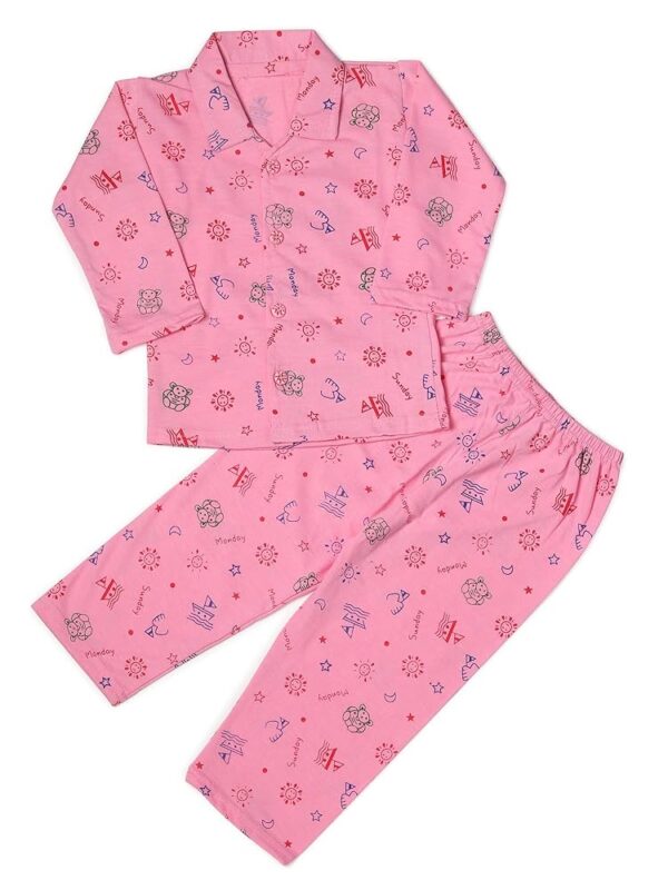 Cotton Nightsuit Cute Cartoon Printed Sleepwear | Full Sleeves T-Shirt with Trouser for Boys Girls | Bottom Pyjama Set for Kids | Night Dress Sleepsuit